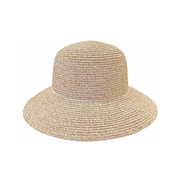 Lacey Bucket Beige sun hat on a white background